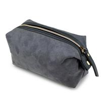 Suede Finish Cosmetic Bag – Minimalist Travel Makeup Pouch with Zipper Closure